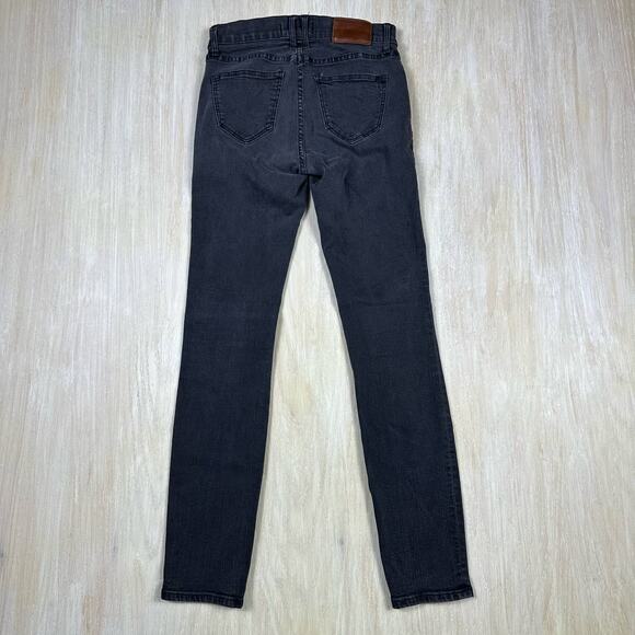 Madewell Low Rise Faded Black Skinny Slim Fit Denim Casual Stretch Jeans 25 - Picture 5 of 15